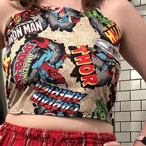 Marvel Open-back crop top